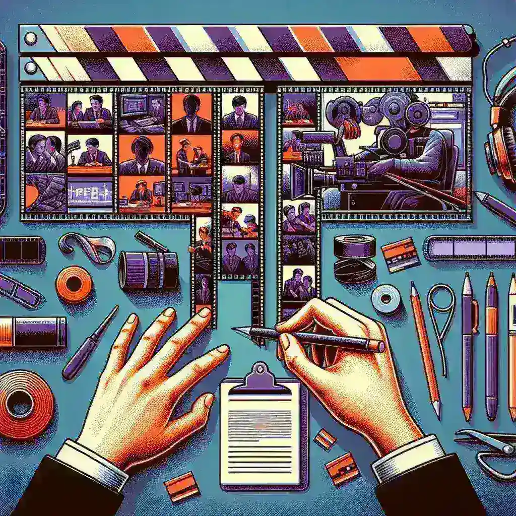 "Documentary film editing process with a timeline and clips on a computer screen, illustrating key techniques and structures for filmmakers as discussed in 'How to Structure a Documentary Edit: A Complete Guide for Filmmakers.'"