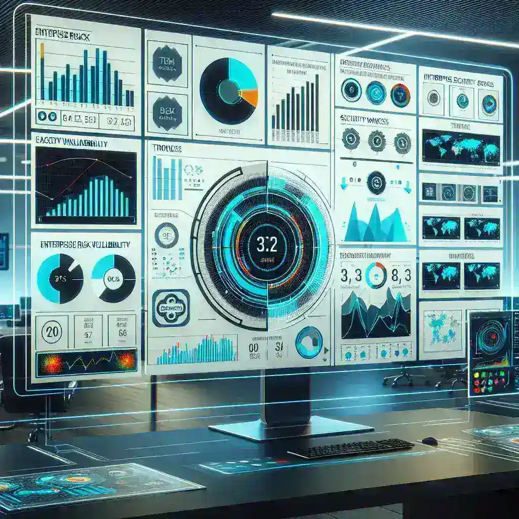 "Infographic showcasing Enterprise Risk and Vulnerability Dashboards in modern security management, highlighting key features, benefits, and best practices for effective risk assessment and mitigation strategies."